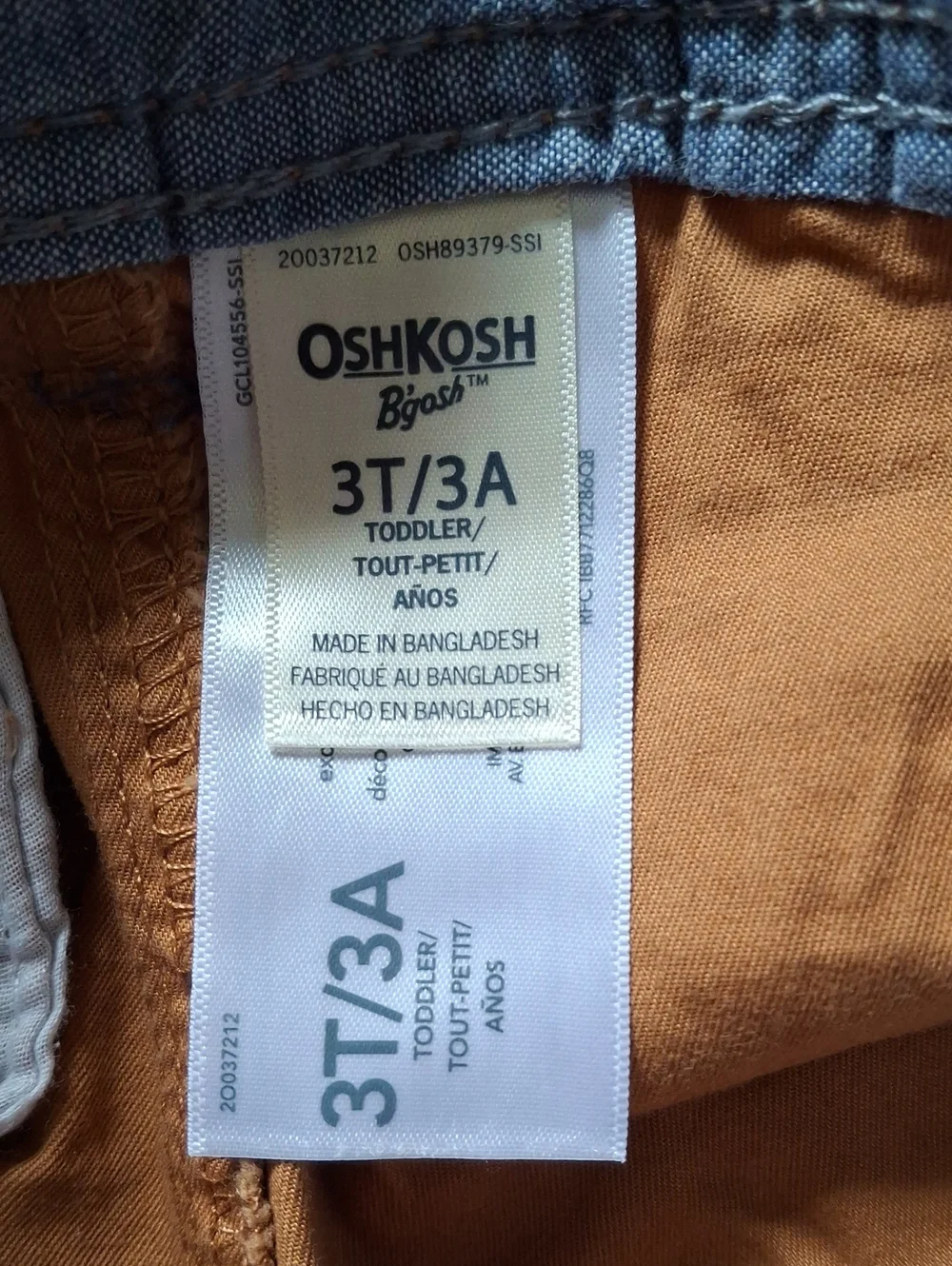 OshKosh B'gosh Tan Toddler Chino Pants/3T